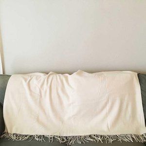 Eco Cashmere cream cashmere throw 51.5 X 54